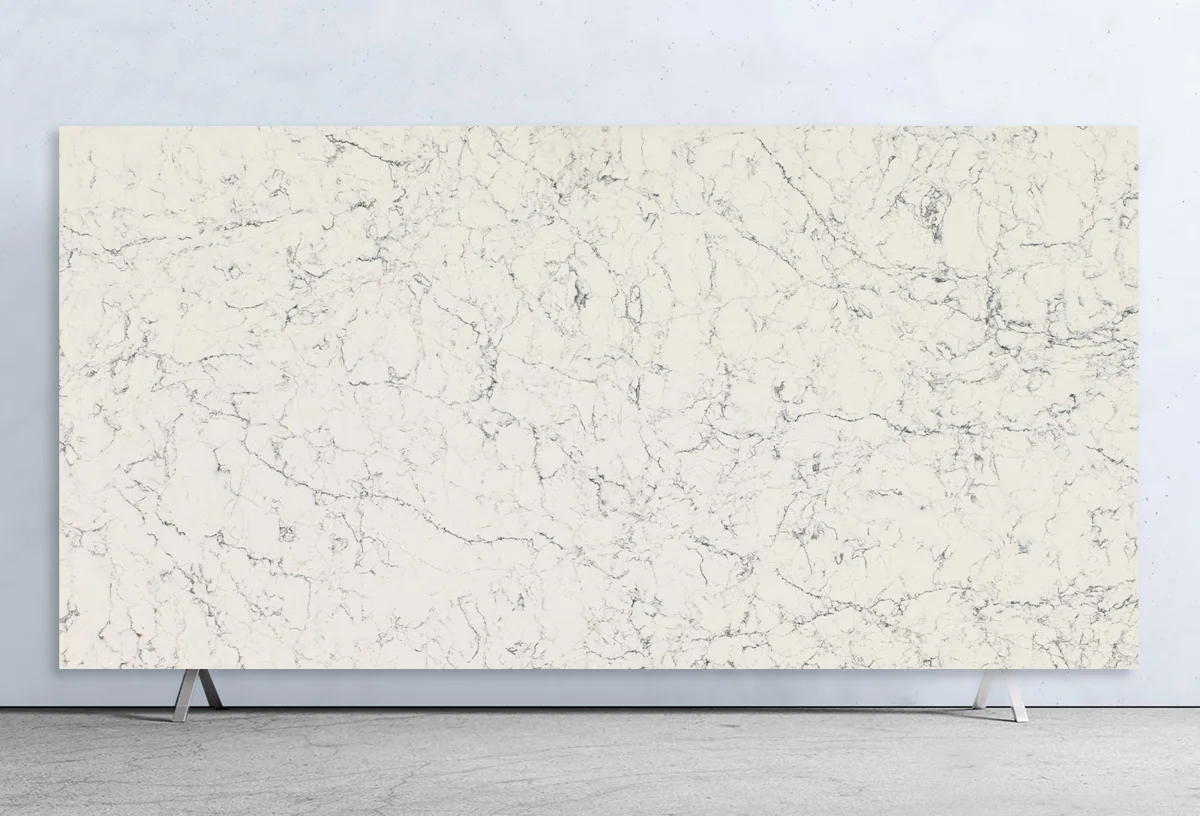 Caesarstone 5143 White Attica mineral surface sample